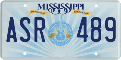 MS license plate ASR489