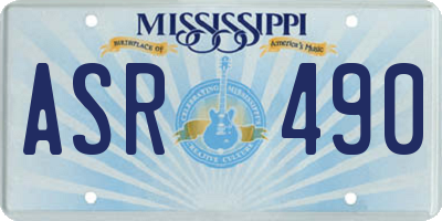 MS license plate ASR490