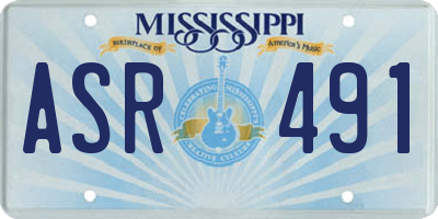 MS license plate ASR491