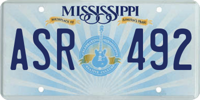 MS license plate ASR492