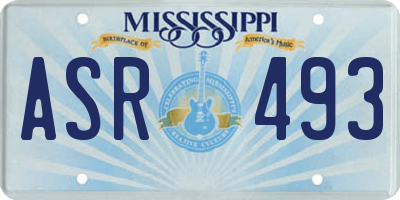 MS license plate ASR493