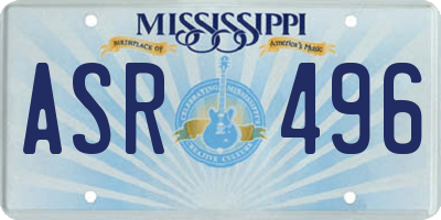 MS license plate ASR496