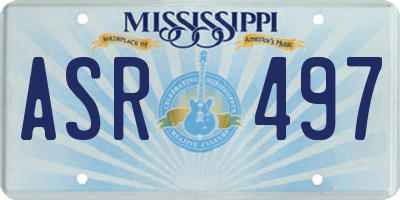 MS license plate ASR497