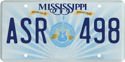 MS license plate ASR498