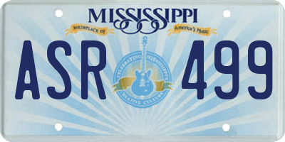 MS license plate ASR499