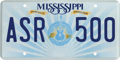 MS license plate ASR500