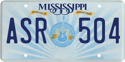 MS license plate ASR504