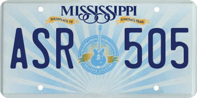 MS license plate ASR505