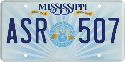 MS license plate ASR507