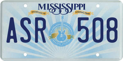 MS license plate ASR508