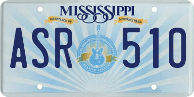 MS license plate ASR510