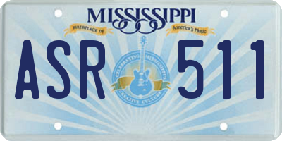 MS license plate ASR511