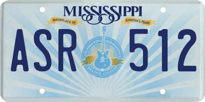 MS license plate ASR512