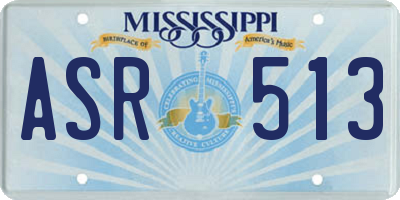 MS license plate ASR513