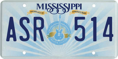 MS license plate ASR514