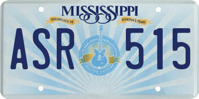 MS license plate ASR515
