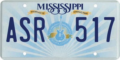 MS license plate ASR517
