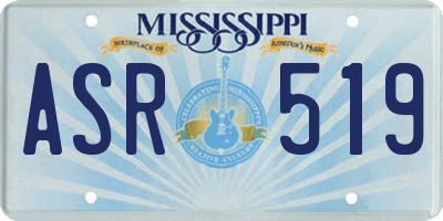 MS license plate ASR519