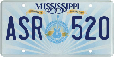 MS license plate ASR520