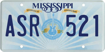 MS license plate ASR521
