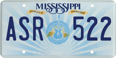 MS license plate ASR522