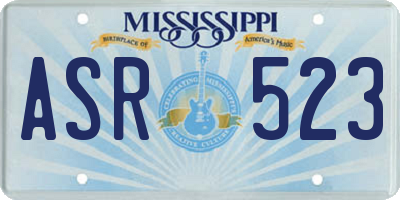 MS license plate ASR523