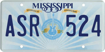 MS license plate ASR524