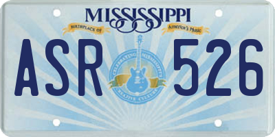 MS license plate ASR526