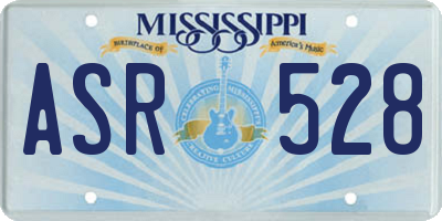 MS license plate ASR528