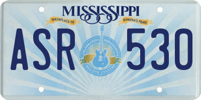 MS license plate ASR530