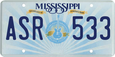 MS license plate ASR533