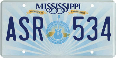 MS license plate ASR534