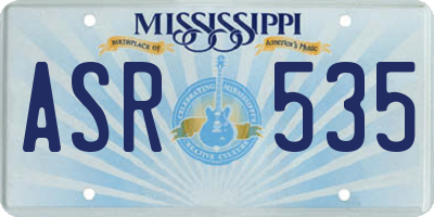 MS license plate ASR535