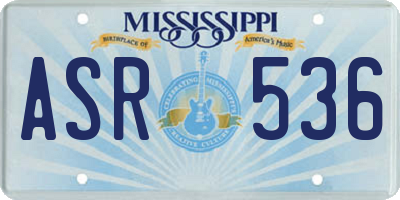 MS license plate ASR536