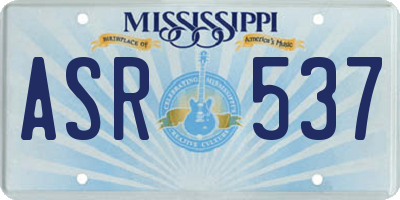 MS license plate ASR537