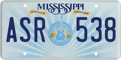 MS license plate ASR538