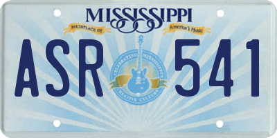 MS license plate ASR541