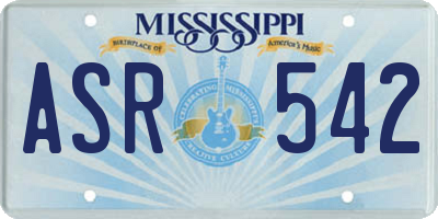 MS license plate ASR542