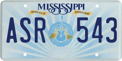 MS license plate ASR543