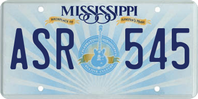 MS license plate ASR545
