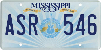 MS license plate ASR546