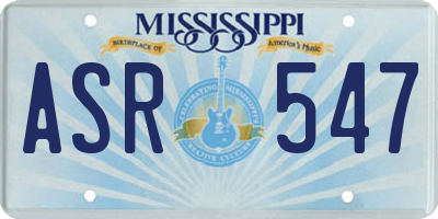 MS license plate ASR547