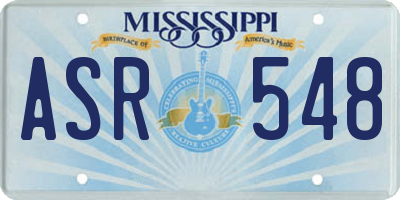 MS license plate ASR548