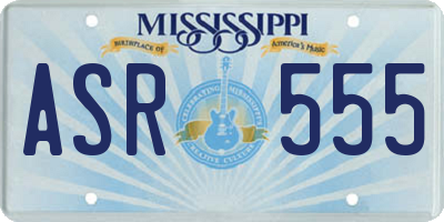 MS license plate ASR555