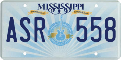 MS license plate ASR558