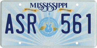 MS license plate ASR561