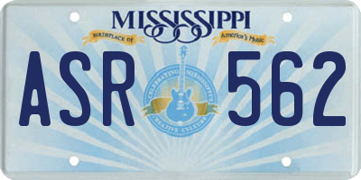 MS license plate ASR562
