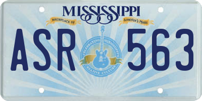 MS license plate ASR563