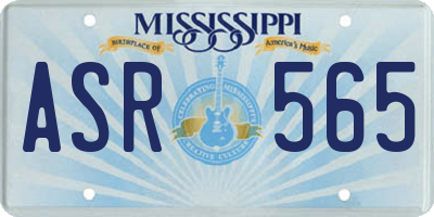 MS license plate ASR565