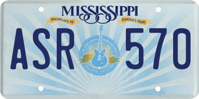 MS license plate ASR570
